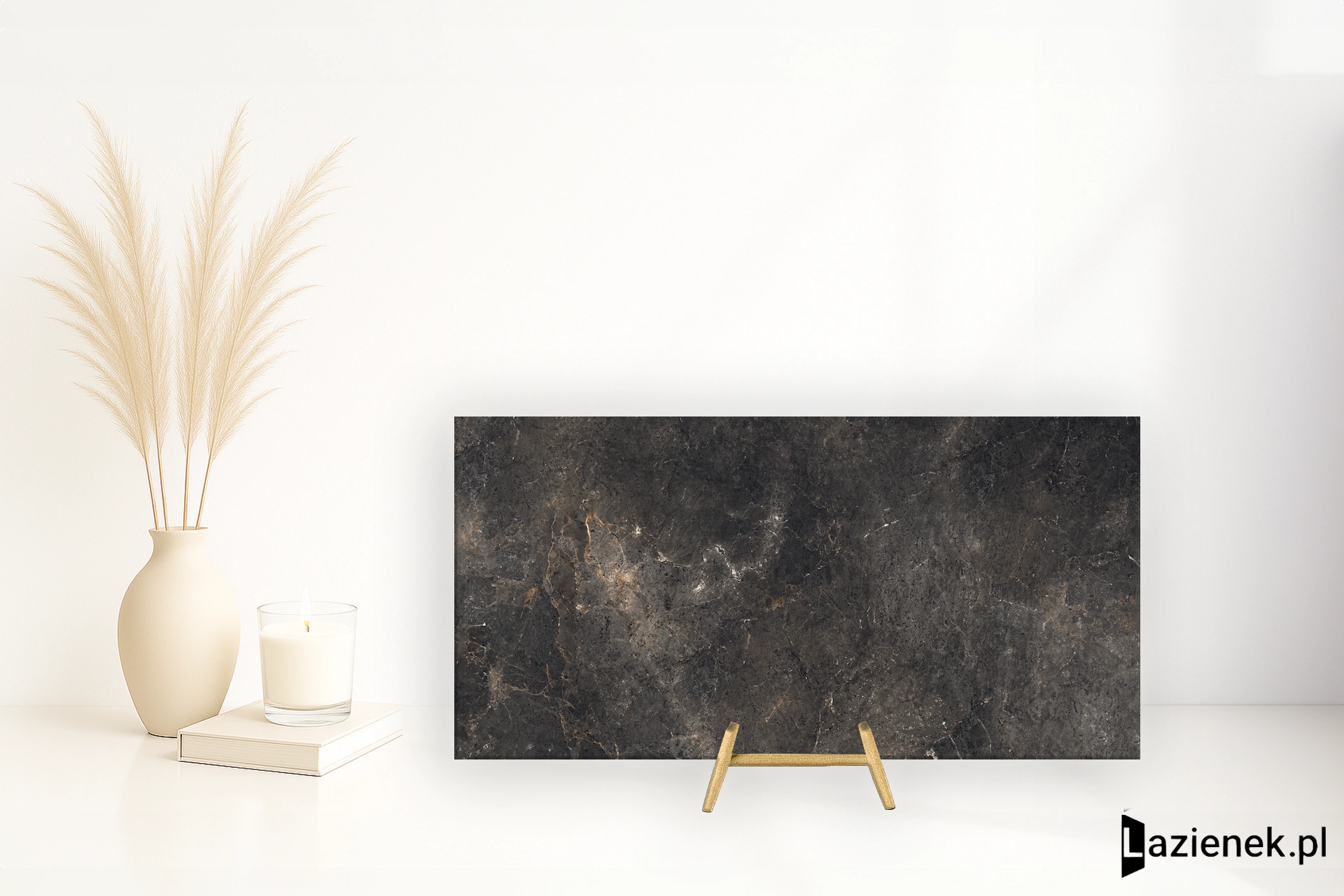 Graniti Fiandre Aion Maximum Black Aion naturalna 37.5x75 cm gr. 6 mm - płytka rektyfikowana / MMS275673